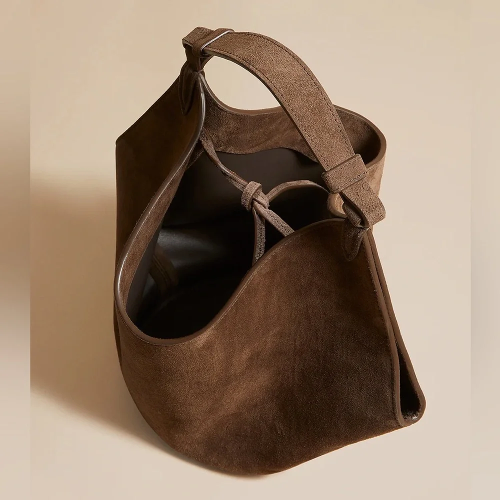 Khaite Mini Lotus in Brown Suede - Picture 8 of 8